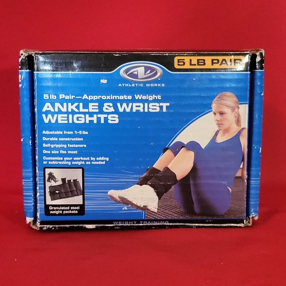 Athletic Works Ankle & Wrist Weights 5 LB Pair Set in Original Box - Picture 2 of 9